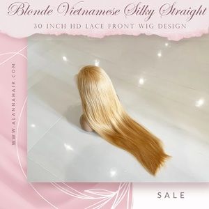 SUPER Double Drawn 30 inch Blonde Lace Front Wig Silky Straight Honey Blonde